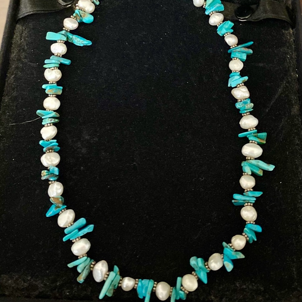 Turquoise and Pearl Necklace